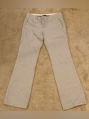 American Eagle Outfitters White and Navy Striped Lined Trousers